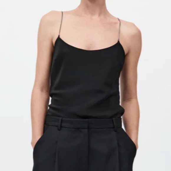 ST. AGNI Fine Chain Black Silk Cami Top EUC XS - Picture 5 of 10